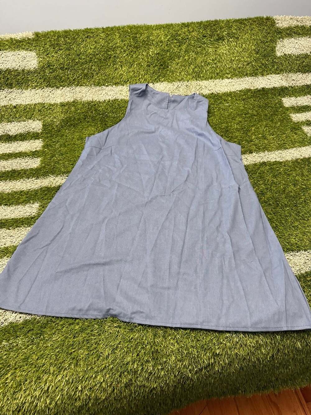 Unbranded Gray Sleeveless Linen Blend A-Line Mini Dress Size 2XL